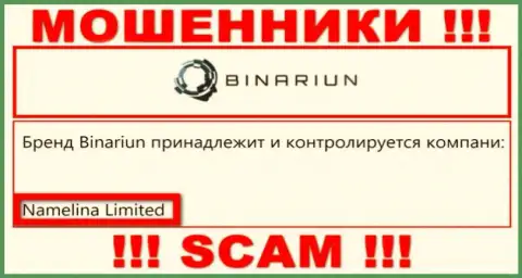 Вы не сбережете собственные финансовые вложения сотрудничая с Binariun Net, даже в том случае если у них имеется юр. лицо Namelina Limited