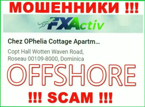 Компания ФИкс Актив пишет на сайте, что расположены они в оффшорной зоне, по адресу - Chez OPhelia Cottage ApartmentsCopt Hall Wotten Waven Road, Roseau 00109-8000, Dominica