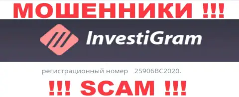 InvestiGram - это КИДАЛЫ, рег. номер (25906BC2020) этому не помеха