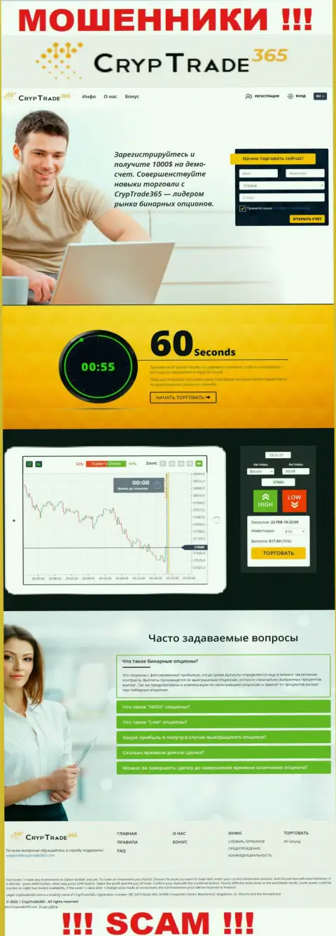 CrypTrade365 Com - это стопудовый разводняк, нацеленный на лохов