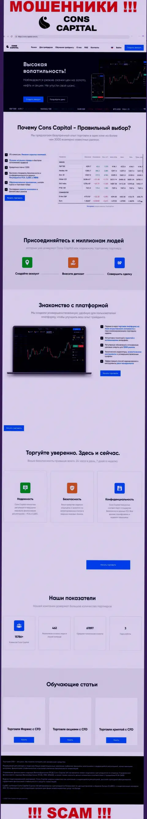 Сайт мошенников ConsCapital - чистой воды грабеж клиентов
