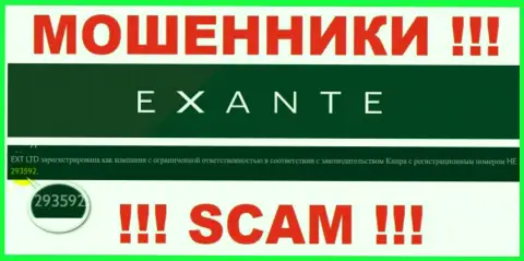 В интернете действуют жулики Exanten !!! Их номер регистрации: HE 293592