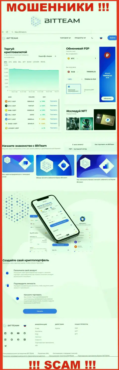 Web-ресурс разводил Бит Теам